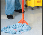 cleaner mopping a floor